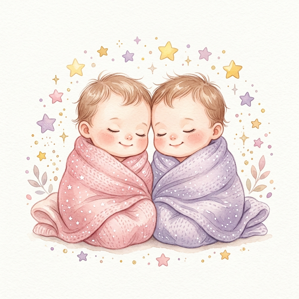 나은이와 다은이 일러스트